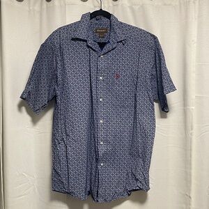 Ariat Blue Patterned Casual Button Down Shirt